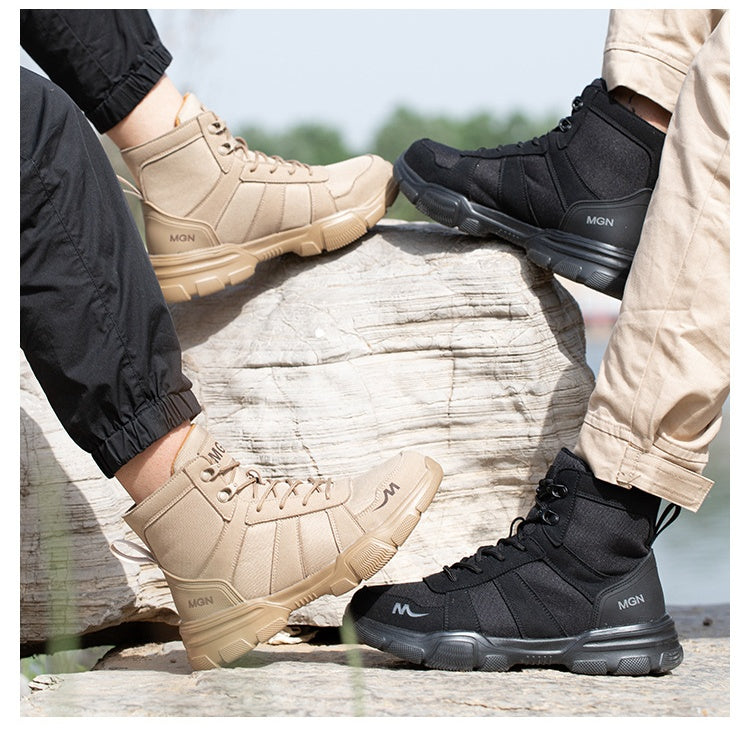 Labor Protection Shoes Anti-smash Anti-puncture Protective Shoes High Top - Camo Elite