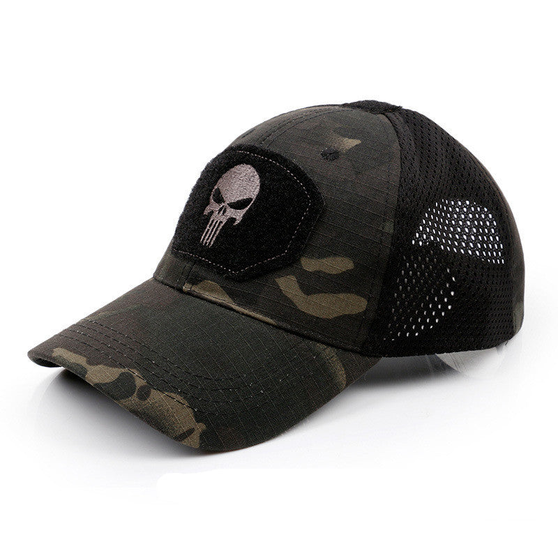 Skull Camouflage BaseballCap Tactical Army Fan Outdoor Sports Hat Velcro Hat Sunshade Hat Mesh Hat - Camo Elite