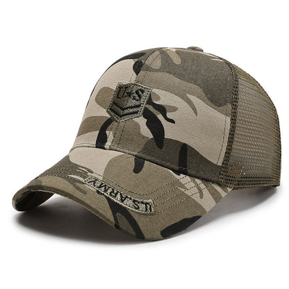 Hat Men'S Camouflage Army Cap Fashion Embroidery Mesh Cap Breathable Outdoor Sports - Camo Elite