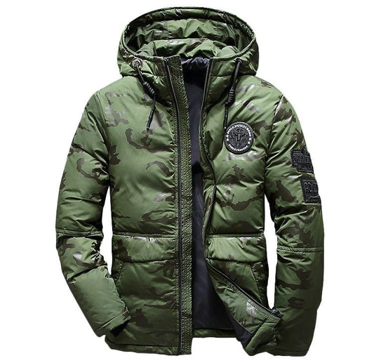 Men's Winter Jacket Hooded Coat Casual Slim Down Parka | Camo Elite - Camo Elite