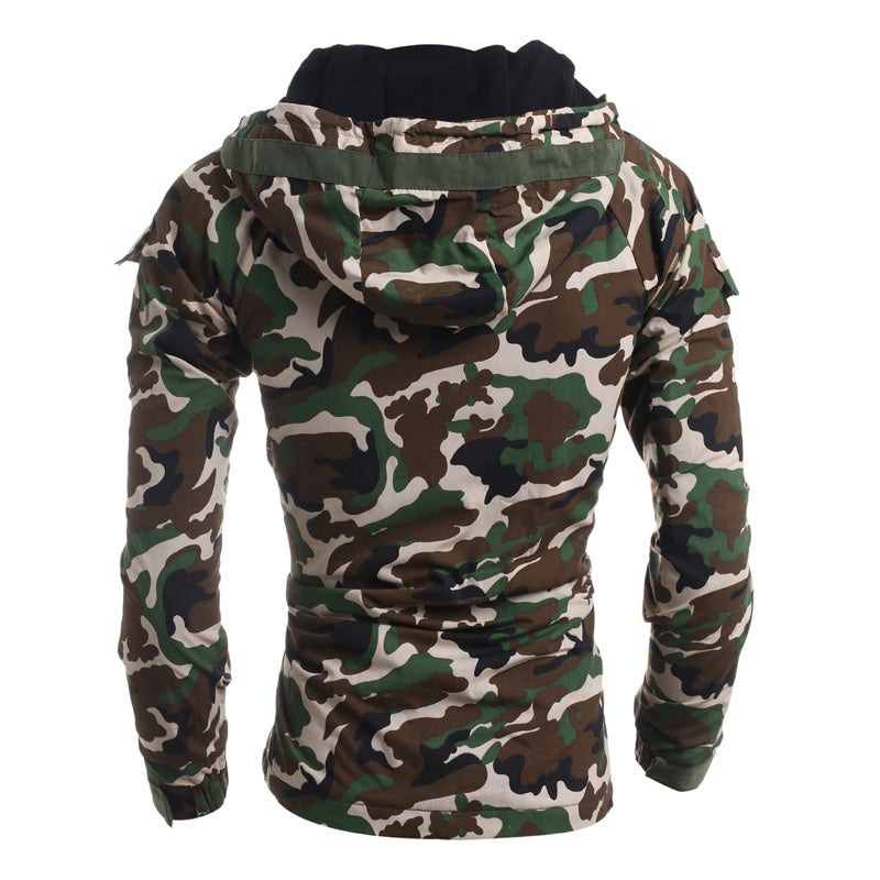 Men's Camo Hooded Thermal Padded Jacket - Camo Elite