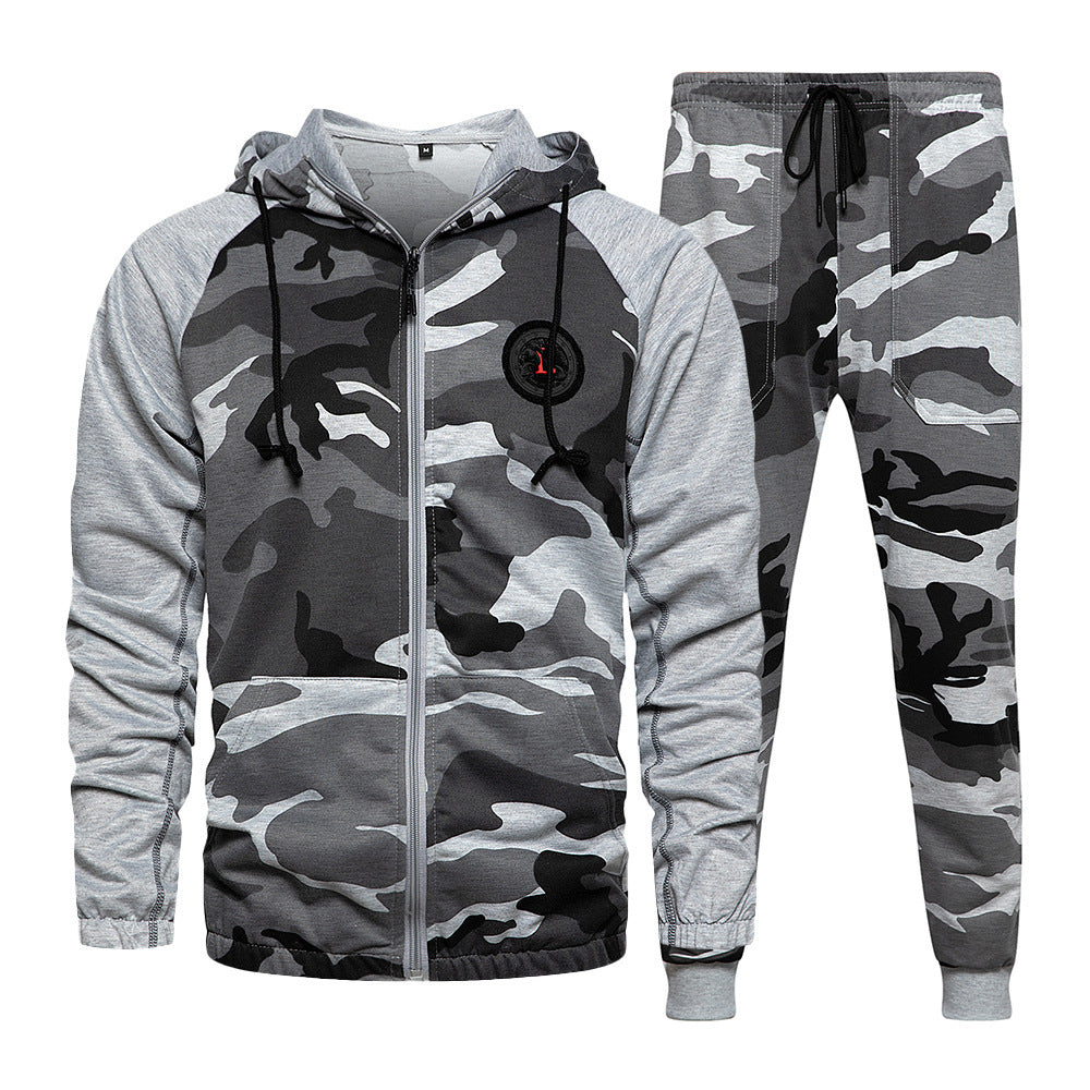 Hooded Camouflage Sports Suit Set - Men's Activewear | Camo Elite