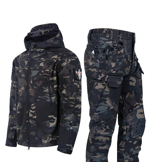 Ruins Russian Camouflage Shark Skin Shell Jacket Suit Fleece-lined Waterproof Tactical Suit - Camo Elite