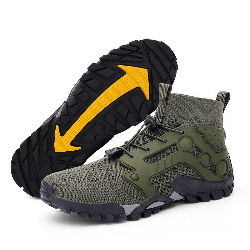 Outdoor Large Size Hiking Shoes Men's Lightweight High-top - Camo Elite